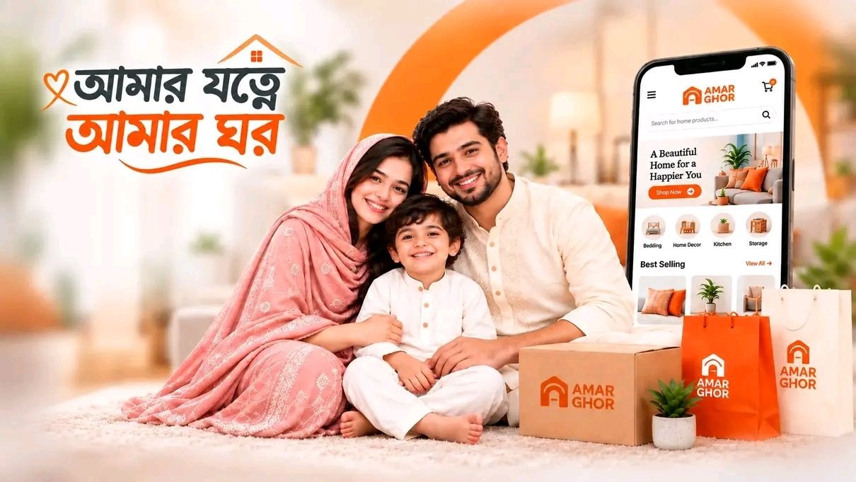 A happy family with Amar Ghor products