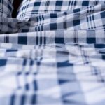 Blue Check Bedsheet fabric detail